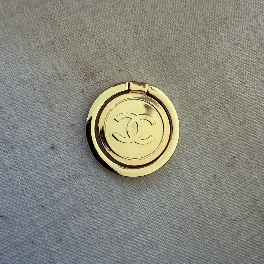 CHANEL Gold Round CC Compact Mirror